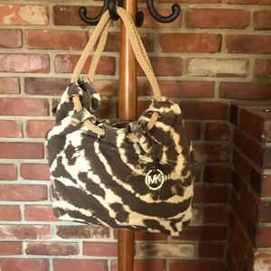 Michael Kors Large Tie Dye Brown Canvas Tote